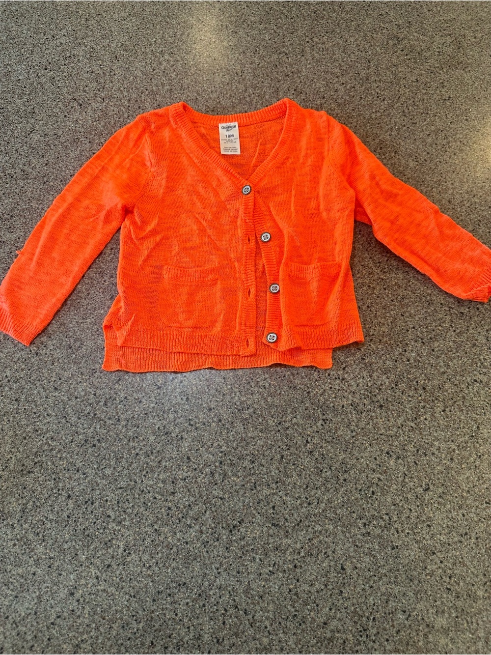 OshKosh B'gosh Bright Orange Knit Button Cardigan